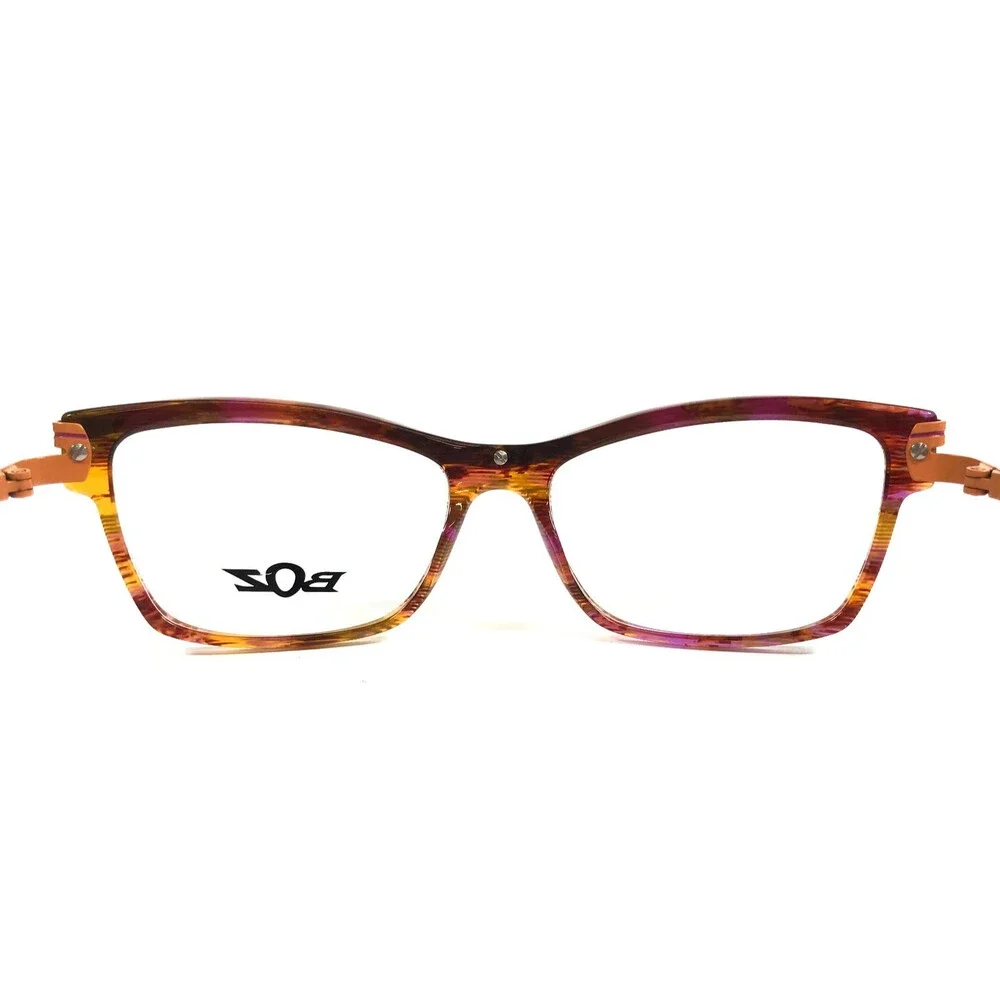 BOZ Eyeglasses Frames WOODY 3878 Orange Pink Striped Tortoise 53-15.5-135
